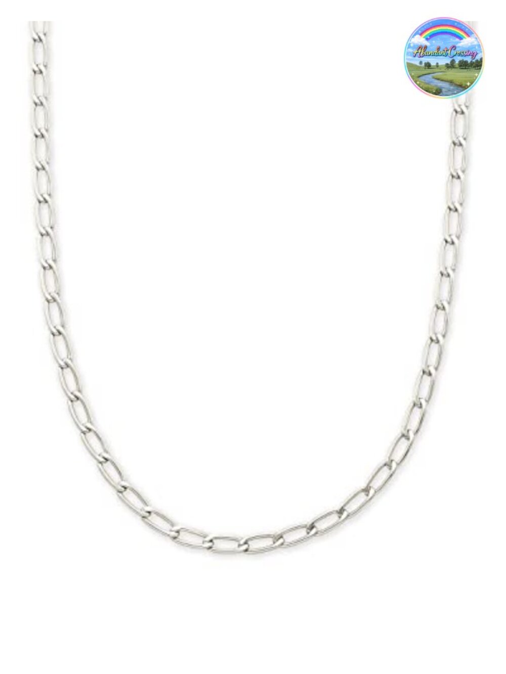 Minimalist Cable Chain Necklace 18" with Extender Rhodium Plated Brass